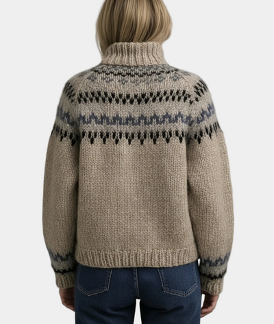 Turtleneck Sweater | Warm | Roll Neck | Knitted Jumper | Women's Knitwear-Grace Aura