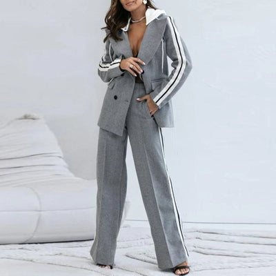 Two-Piece Set - Casual - Wide Leg - Blazer Set - Co-Ord Set Women-Grace Aura