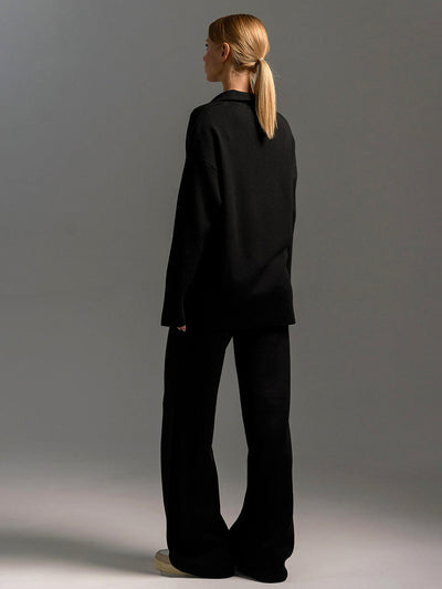 Two-Piece Set - Wide Leg - Long Sleeve - Co-Ord Set - Women's Loungewear-Grace Aura