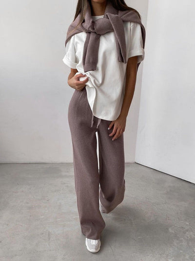 Two Piece Set | Wide Leg | Turtleneck | Lounge Set | Women's Clothing-Grace Aura