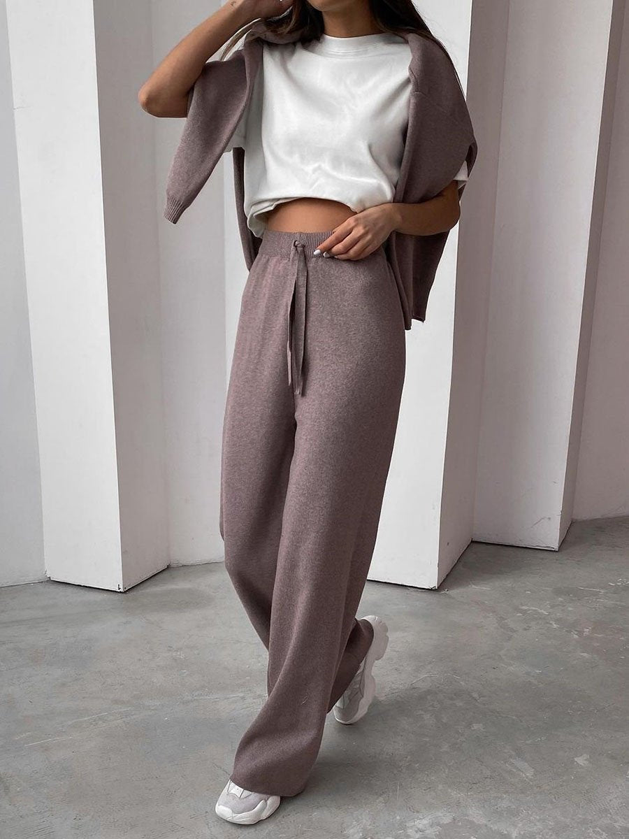 Two Piece Set | Wide Leg | Turtleneck | Lounge Set | Women's Clothing-Grace Aura