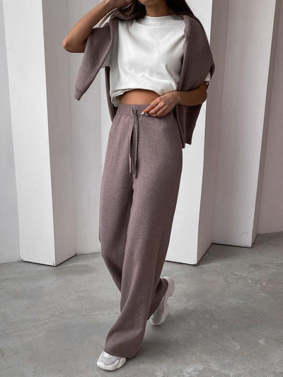 Two Piece Set | Wide Leg | Turtleneck | Lounge Set | Women's Clothing-Grace Aura