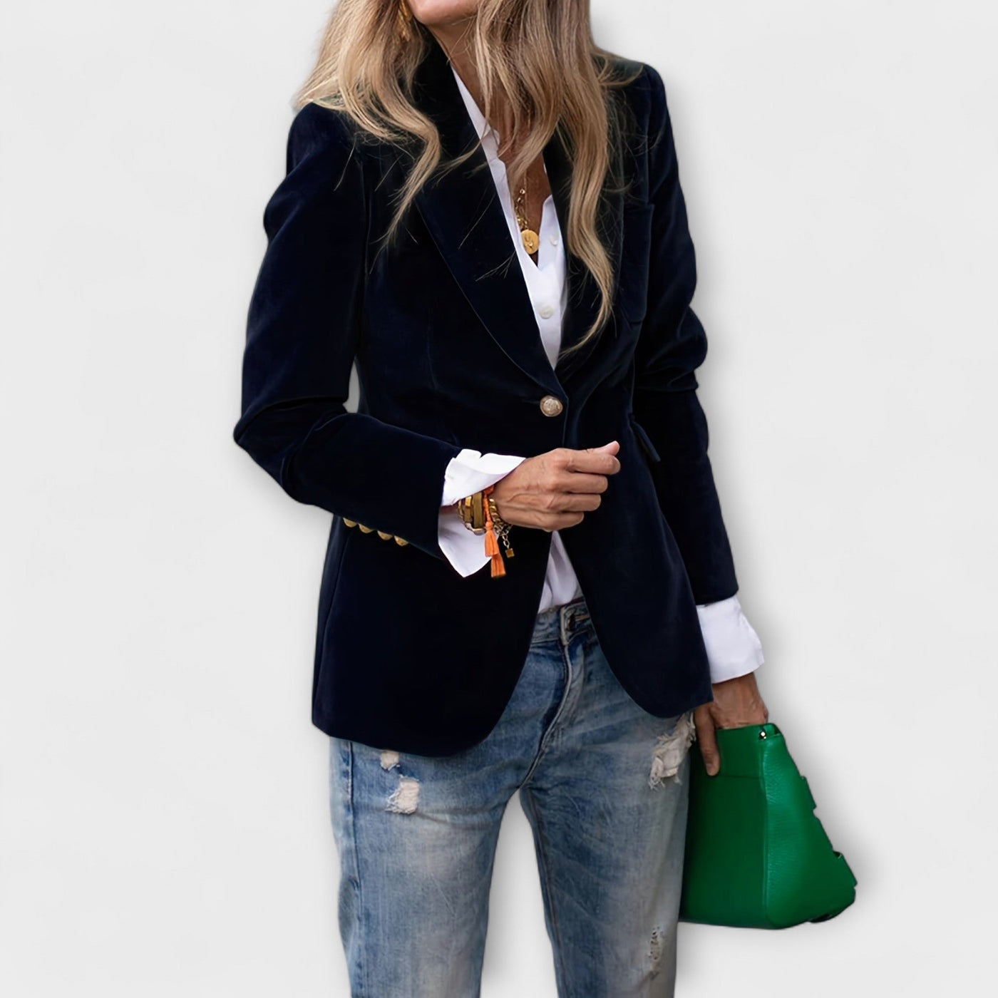 Velvet Blazer | Stylish | Single Breasted | Winter Blazer | Women's Blazer-Grace Aura