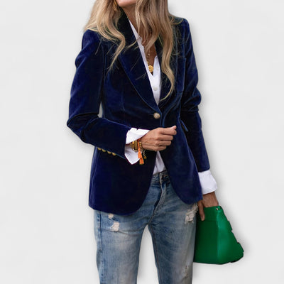 Velvet Blazer | Stylish | Single Breasted | Winter Blazer | Women's Blazer-Grace Aura
