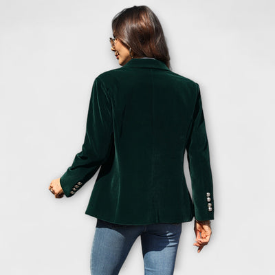 Velvet Blazer | Stylish | Single Breasted | Winter Blazer | Women's Blazer-Grace Aura
