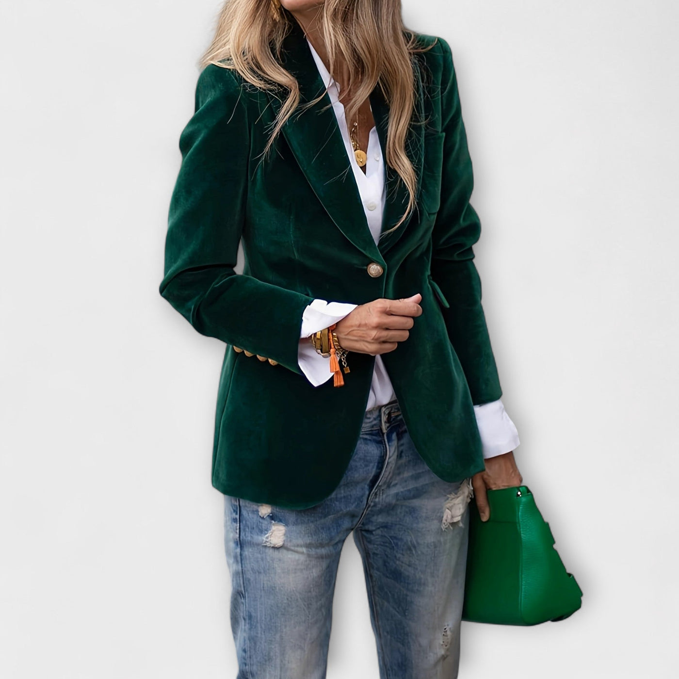 Velvet Blazer | Stylish | Single Breasted | Winter Blazer | Women's Blazer-Grace Aura
