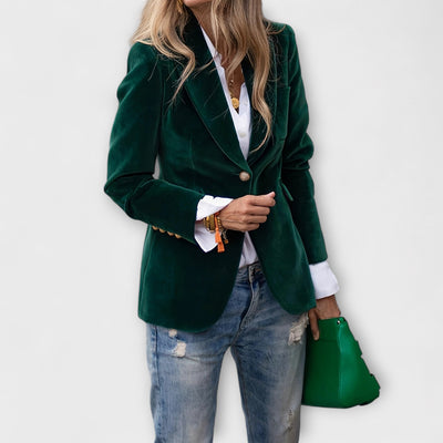 Velvet Blazer | Stylish | Single Breasted | Winter Blazer | Women's Blazer-Grace Aura