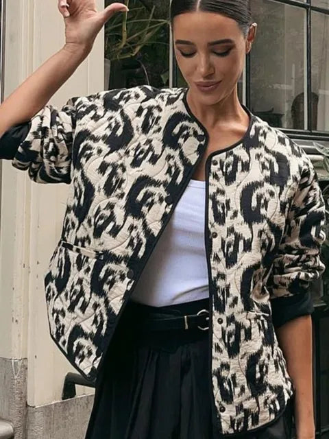 Vintage Jacket - Floral - Oversized - Quilted Jacket - Women's Jacket-Grace Aura