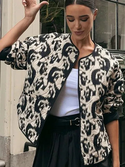 Vintage Jacket - Floral - Oversized - Quilted Jacket - Women's Jacket-Grace Aura