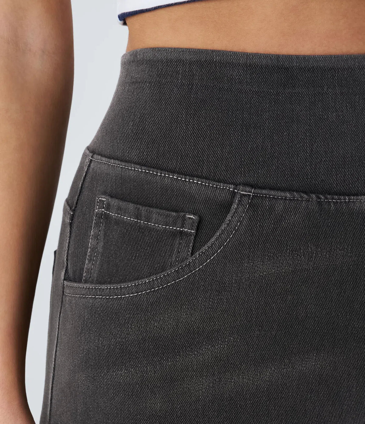 Wide Leg Jeans - Women's Elastic High Waist Stretchy Jeans-Grace Aura