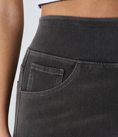 Wide Leg Jeans - Women's Elastic High Waist Stretchy Jeans-Grace Aura