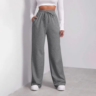 Wide Leg Joggers | Drawstring | Straight Leg | Wide Leg Sweatpants | Women's Joggers-Grace Aura