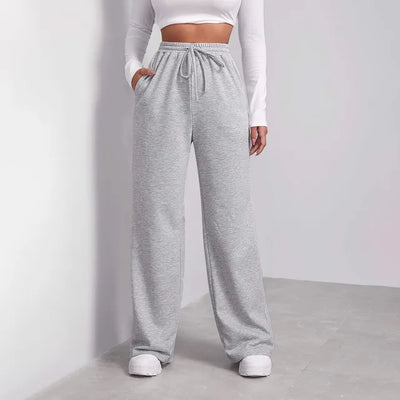 Wide Leg Joggers | Drawstring | Straight Leg | Wide Leg Sweatpants | Women's Joggers-Grace Aura