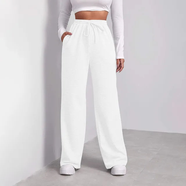 Wide Leg Joggers | Drawstring | Straight Leg | Wide Leg Sweatpants | Women's Joggers-Grace Aura