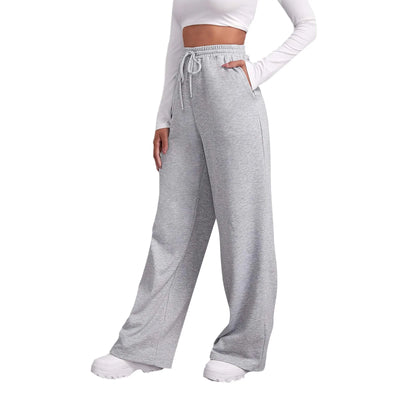 Wide Leg Joggers | Drawstring | Straight Leg | Wide Leg Sweatpants | Women's Joggers-Grace Aura
