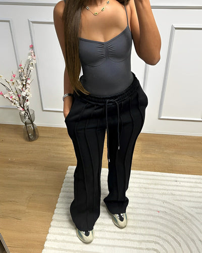 Wide Leg Joggers - Elastic Waist - Drawstring - Open Leg Joggers - Women's Sweatpants-Grace Aura