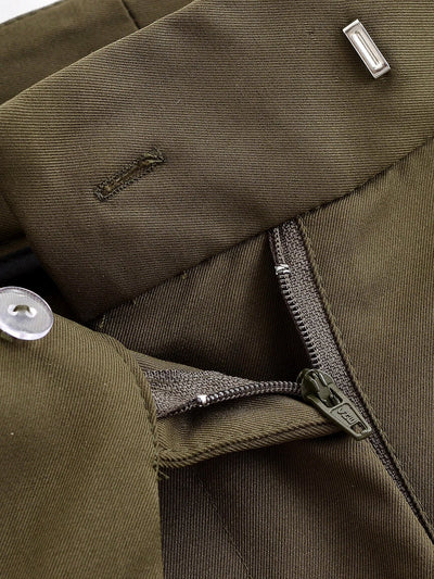 Wide Leg Pants | Army Green | High Waisted | Pleated Pants | Women's Trousers-Grace Aura