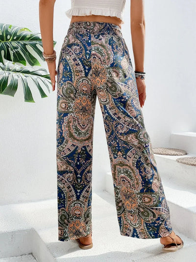Wide Leg Pants | Boho | High Waist | Palazzo Pants | Women's Pants-Grace Aura