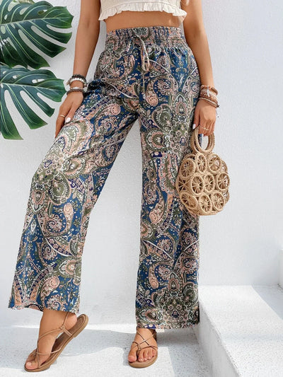 Wide Leg Pants | Boho | High Waist | Palazzo Pants | Women's Pants-Grace Aura