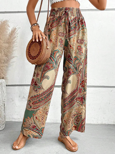 Wide Leg Pants | Boho | High Waist | Palazzo Pants | Women's Pants-Grace Aura