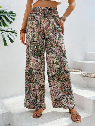 Wide Leg Pants | Boho | High Waist | Palazzo Pants | Women's Pants-Grace Aura