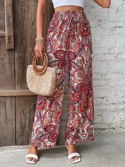 Wide Leg Pants | Boho | High Waist | Palazzo Pants | Women's Pants-Grace Aura