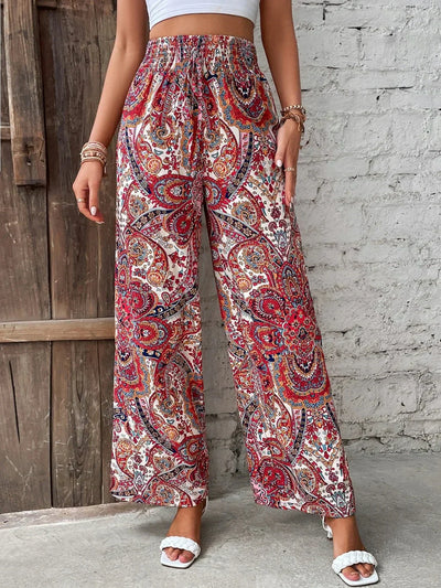 Wide Leg Pants | Boho | High Waist | Palazzo Pants | Women's Pants-Grace Aura