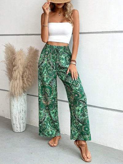 Wide Leg Pants | Boho | High Waist | Palazzo Pants | Women's Pants-Grace Aura