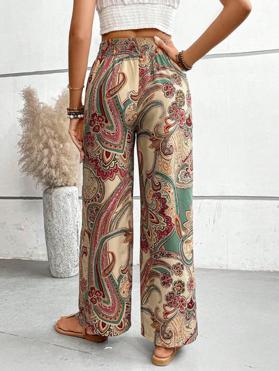 Wide Leg Pants | Boho | High Waist | Palazzo Pants | Women's Pants-Grace Aura