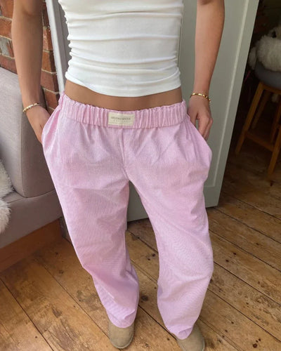 Wide Leg Pants | Low Rise | Elastic Waist | Pajama Pants | Ladies Lounge Trousers-Grace Aura