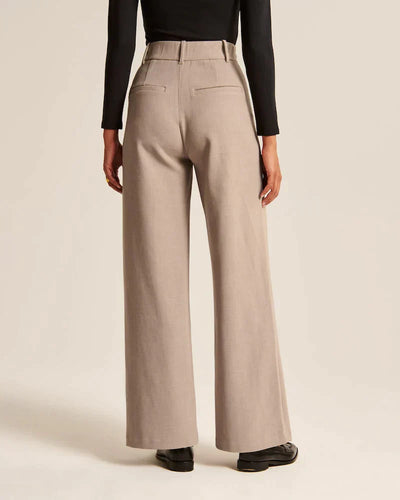 Wide Leg Pants - Pleated - High Waisted - Wide Leg Slacks - Women's Pants-Grace Aura