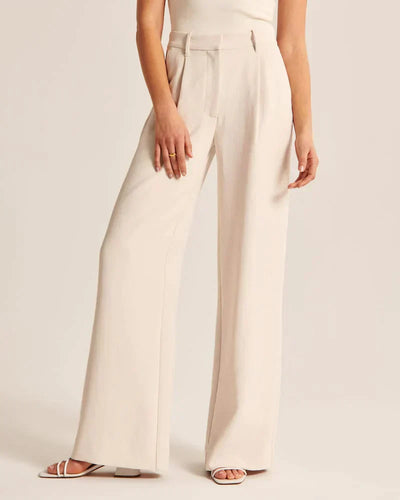 Wide Leg Pants - Pleated - High Waisted - Wide Leg Slacks - Women's Pants-Grace Aura