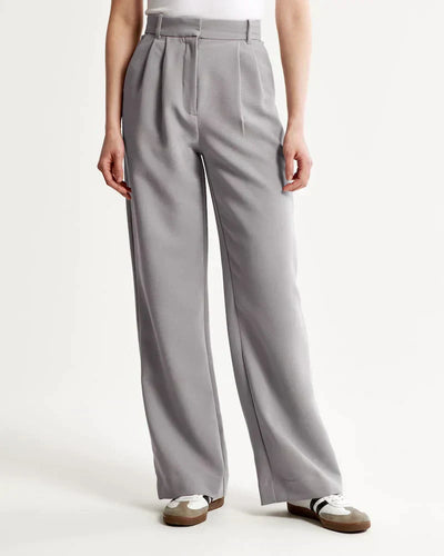 Wide Leg Pants - Pleated - High Waisted - Wide Leg Slacks - Women's Pants-Grace Aura