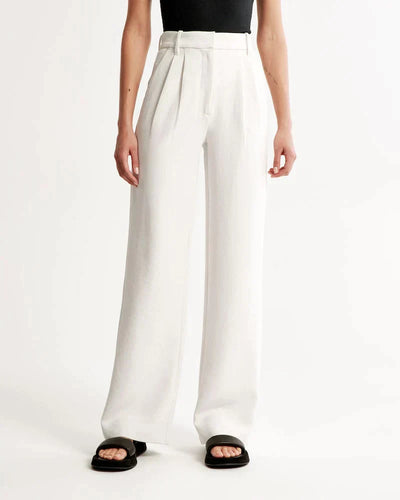 Wide Leg Pants - Pleated - High Waisted - Wide Leg Slacks - Women's Pants-Grace Aura