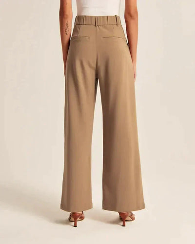 Wide Leg Pants - Pleated - High Waisted - Wide Leg Slacks - Women's Pants-Grace Aura