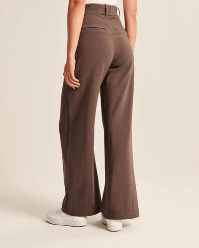 Wide Leg Pants - Pleated - High Waisted - Wide Leg Slacks - Women's Pants-Grace Aura