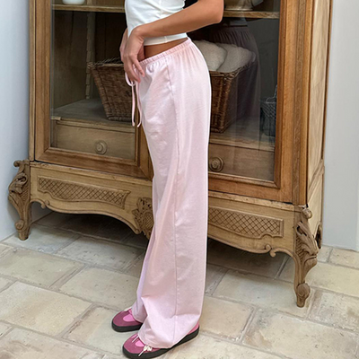 Wide Leg Pants | Striped | Low Waist | Lounge Pants | Women's Pants-Grace Aura