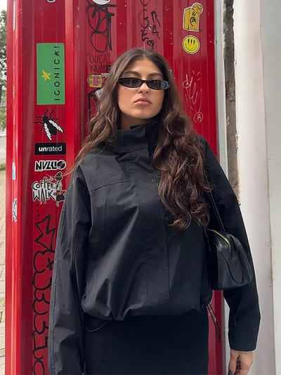 Windbreaker Jacket - Cropped - Lightweight - Casual Jacket - Women's Jacket-Grace Aura