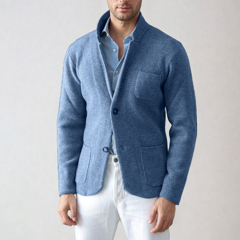 Winter Blazer - Men's Single Breasted Relaxed Casual Blazer-Grace Aura