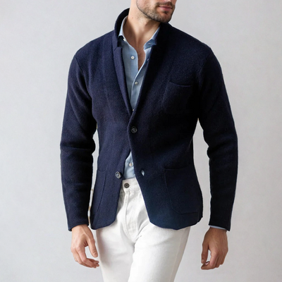 Winter Blazer - Men's Single Breasted Relaxed Casual Blazer-Grace Aura