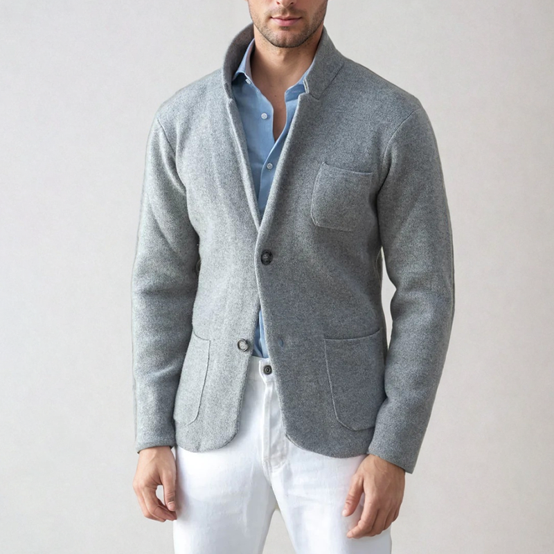 Winter Blazer - Men's Single Breasted Relaxed Casual Blazer-Grace Aura