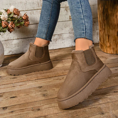Winter Boots | Ankle | Slip-On | Fur Lined Boots | Women's Boots-Grace Aura