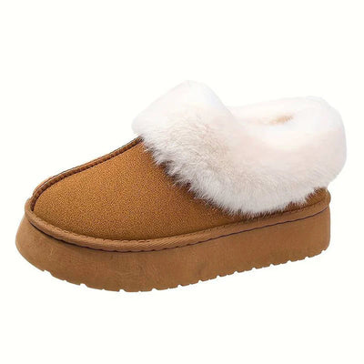 Winter Boots - Women's Furry Slip-On Ankle Winter Shoes-Grace Aura