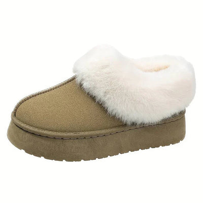 Winter Boots - Women's Furry Slip-On Ankle Winter Shoes-Grace Aura