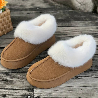 Winter Boots - Women's Furry Slip-On Ankle Winter Shoes-Grace Aura