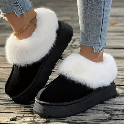 Winter Boots - Women's Furry Slip-On Ankle Winter Shoes-Grace Aura