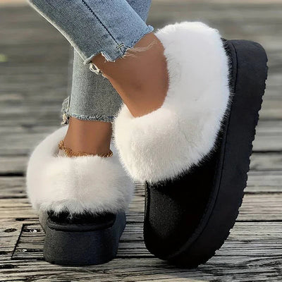 Winter Boots - Women's Furry Slip-On Ankle Winter Shoes-Grace Aura