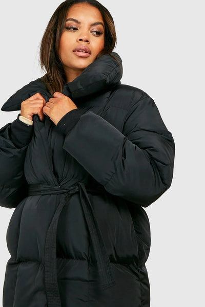 Winter Coat | Padded | Belt | Puffer Jacket | Ladies Overcoat-Grace Aura