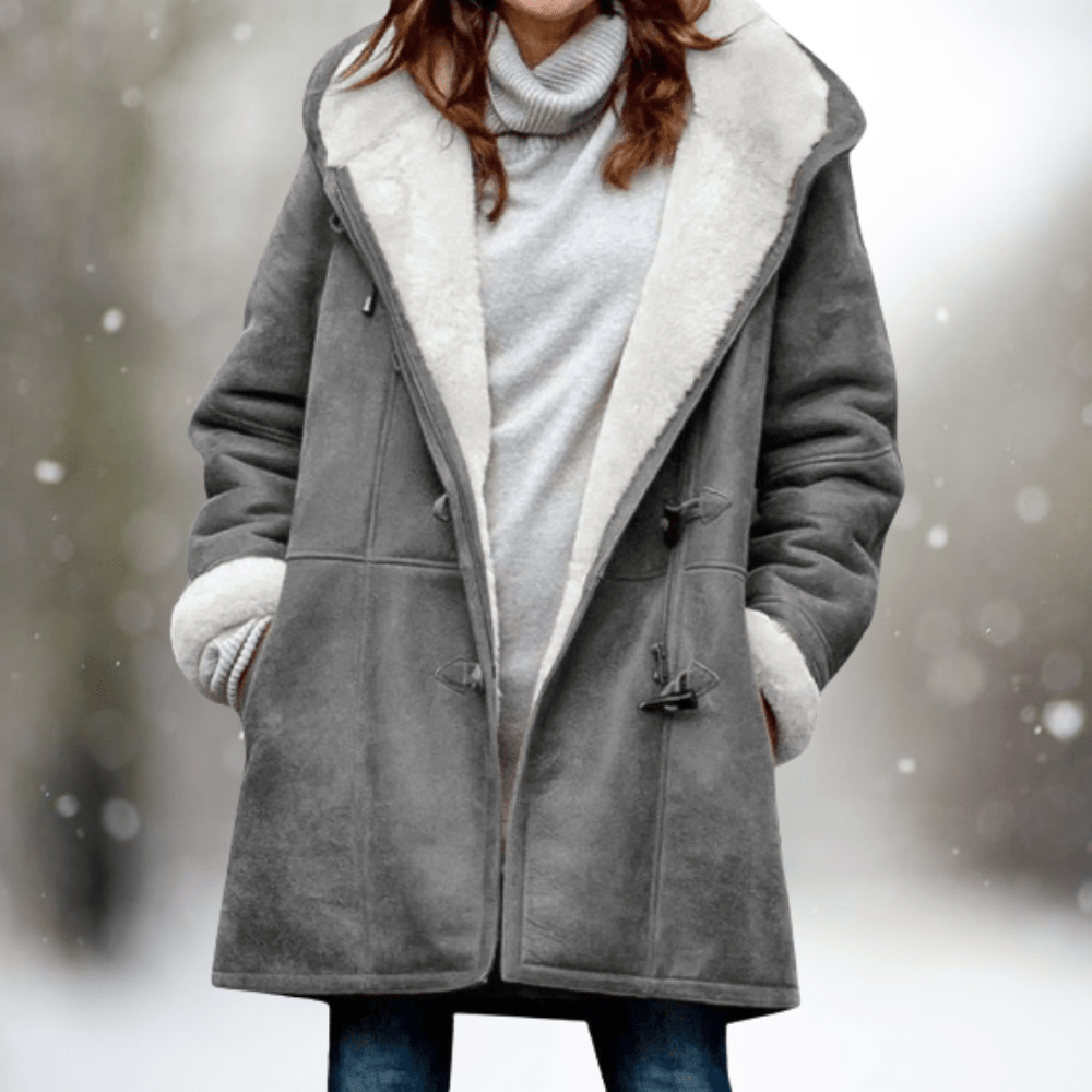 Winter Coat - Women's Hooded Oversized Sherpa Lined Winter Jacket-Grace Aura