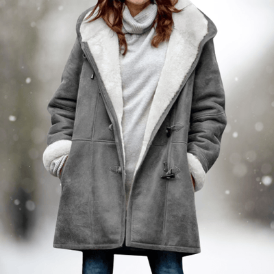 Winter Coat - Women's Hooded Oversized Sherpa Lined Winter Jacket-Grace Aura